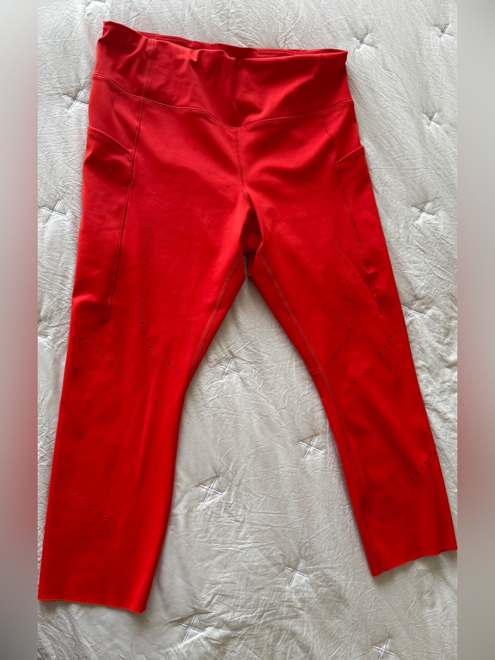 Brooks orange women  Leggings with Perforated Detail